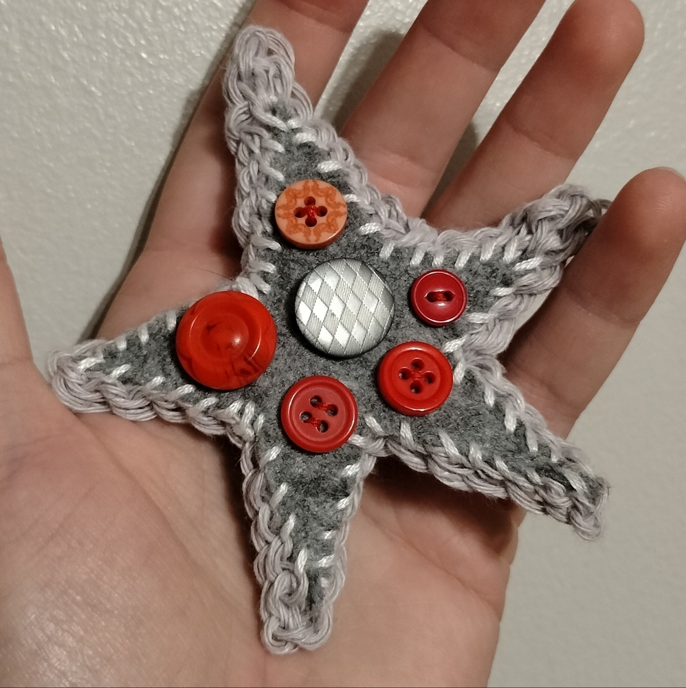 Crochet Star Button Patch